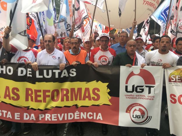 Contra reforma trabalhista, UGT participa de ação unitária no centro de São Paulo
